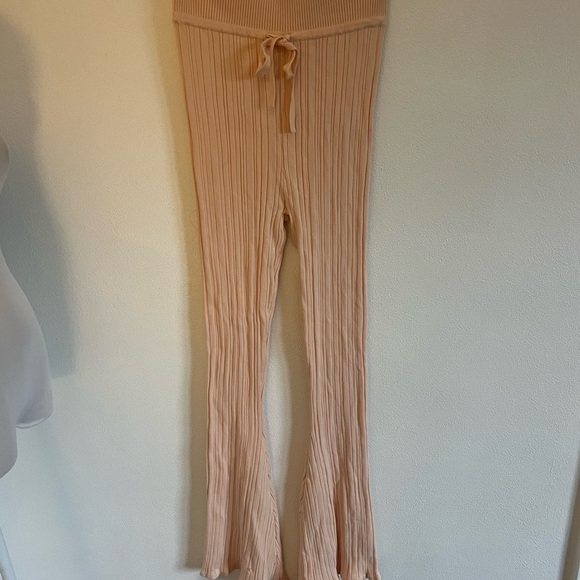 Live the Processs Peach Ribbed Flare Pants, size Large - Picture 2 of 5